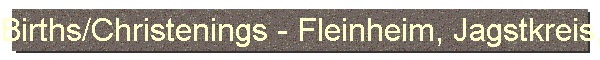 Births/Christenings - Fleinheim, Jagstkreis, Wuerttemberg